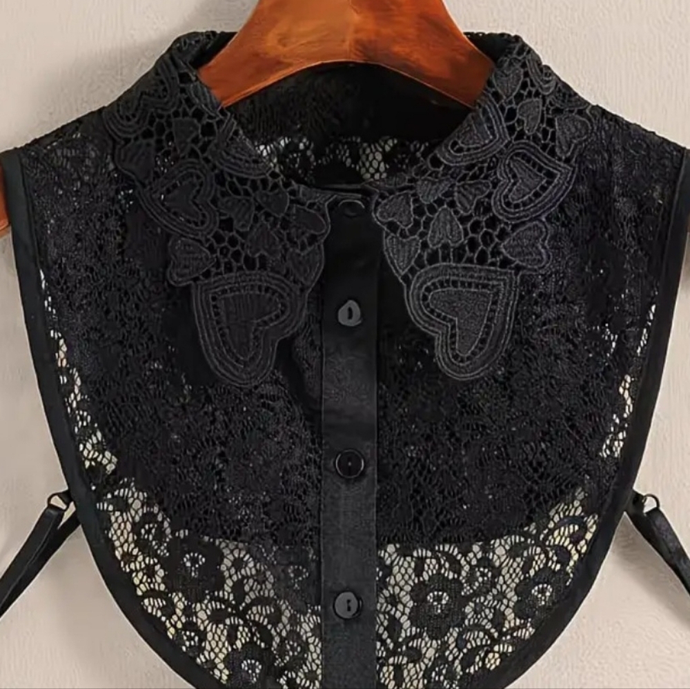 Black Lace Detachable Collar - Elegant Women’s Top Accessory